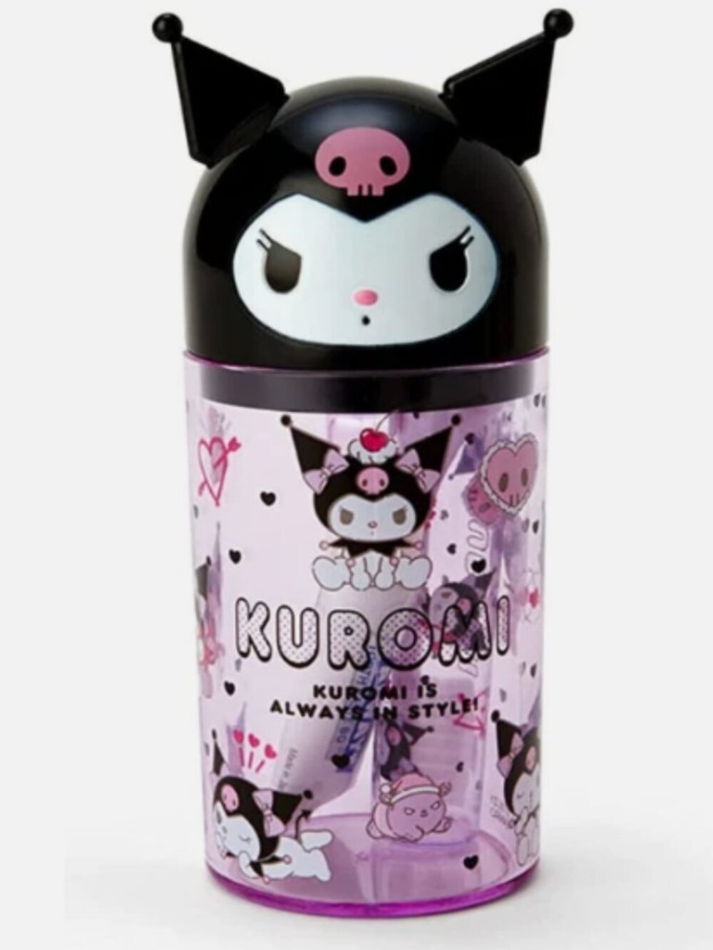 New Kuromi Chromi Travel Set Toothbrush Toothpaste Dental Drink Cup Purple